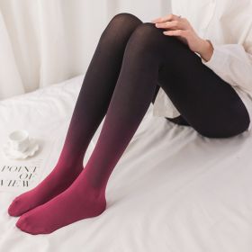 Gradient transition pantyhose (Option: Wine Red-One size)