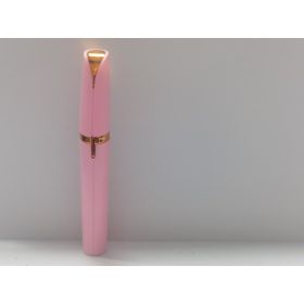 Mini Electric Eyebrow Trimmer Lipstick Brows Pen Hair Remover Painless Razor Epilator with LED Light (Option: Pink-USB)