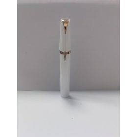 Mini Electric Eyebrow Trimmer Lipstick Brows Pen Hair Remover Painless Razor Epilator with LED Light (Option: White-USB)