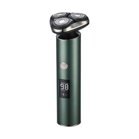Men's Electric Shaver Triple Head Razor Travel Portable Washable (Option: Green)