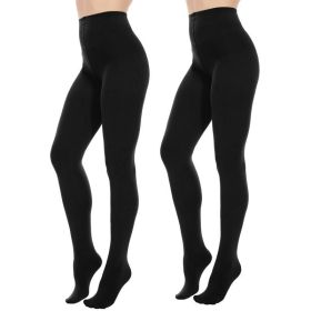 2pack 80d Opaque Black Tights For Women (Option: BLACk-S)