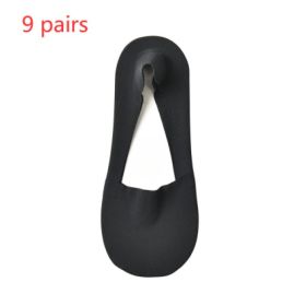 Women's Fashion Silicone Non-slip Shallow Boat Socks (Option: Black 9pairs-One size)