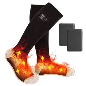 1Pair  Electric Heated Socks For Men Women Battery Powered Heated Socks Rechargeable Feet Warmer With 4 Temperature Levels Indoor Outdoor Machine (Option: Black)