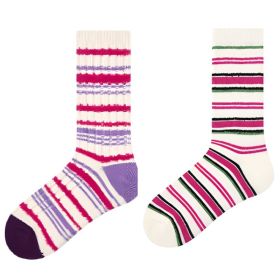 Renaissance Original Women's Mid-Calf Thermal Socks Fall And Winter Bone-Free Padded Minimalist Instagram-Style Socks For Women Set Of 2 Pairs (Option: Red and pink)