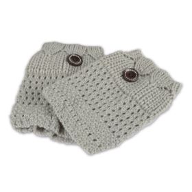 1Pair Women Winter Crochet Knit Leg Warmers (Option: Light grey)