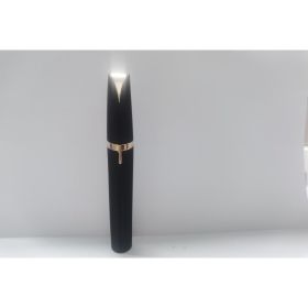 Mini Electric Eyebrow Trimmer Lipstick Brows Pen Hair Remover Painless Razor Epilator with LED Light (Option: Black-USB)