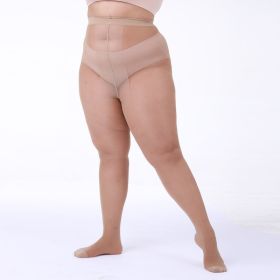 3-Pack Sheer Tights For Women T-Crotch 30D Plus Size Pantyhose Ultra-Soft (Option: NUDE-L)