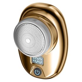 Portable Electric Shaver With LED Digital Display Type-C Rechargeable Electric Razor For Men Electric Beard Trimmer For Home Office Travel Car (Option: Gold)