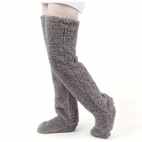 Vacuum Packaging Goose Down Leg Socks (Option: Gray-Average Size)